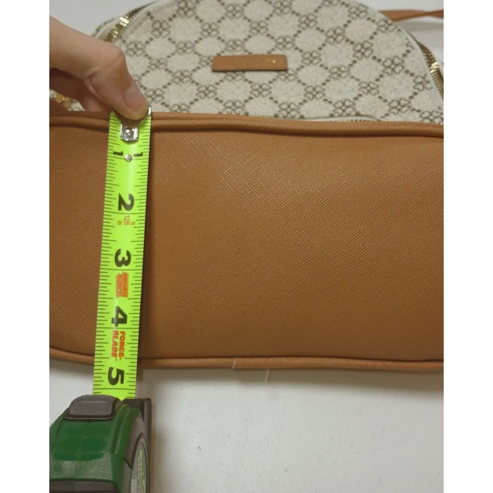 Amy Miller Backpack Wallet Set Cream Tan Floral Monogram Y2K 2 Piece Purse